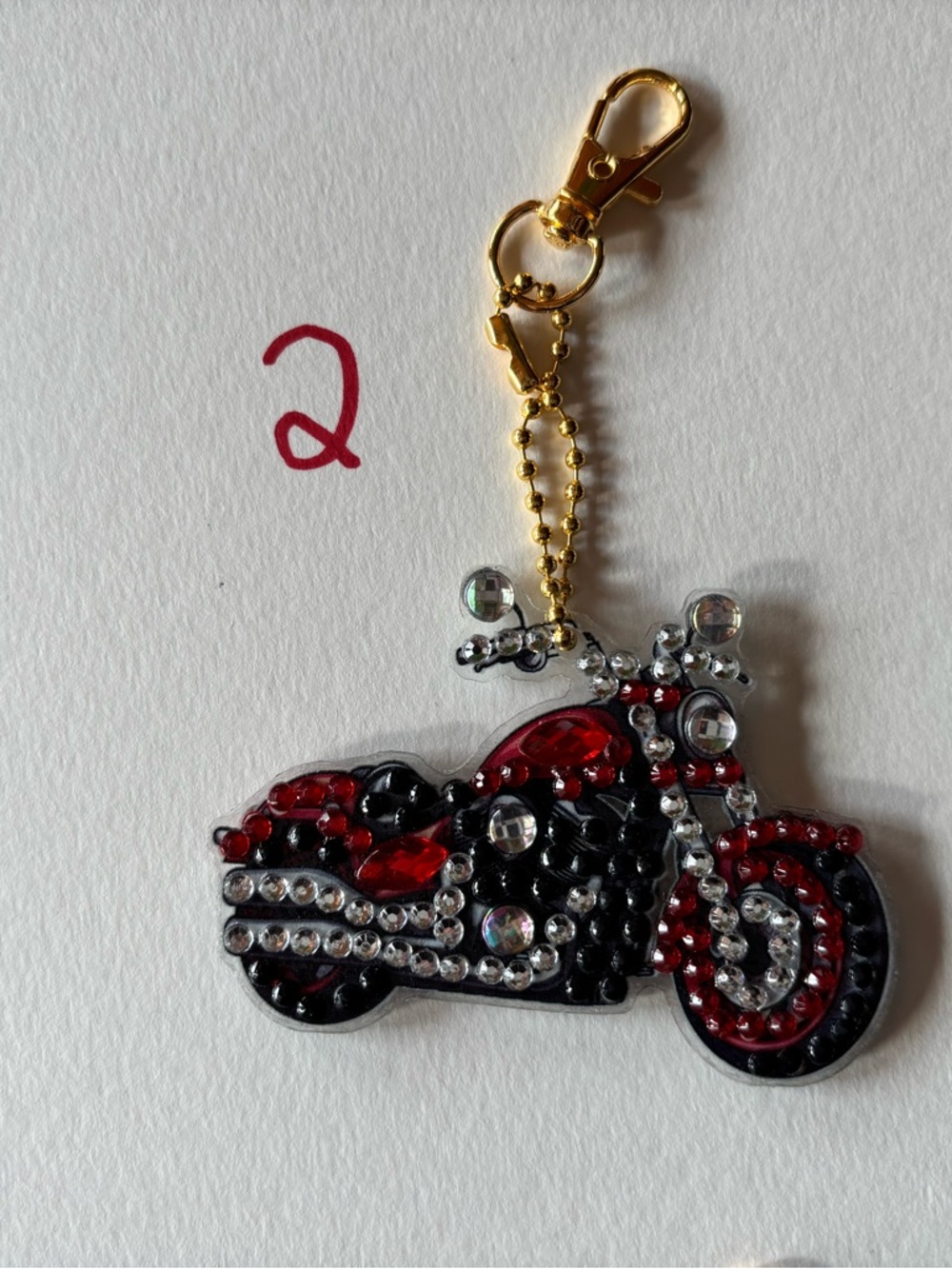 Rhinestone motorcycle keychains